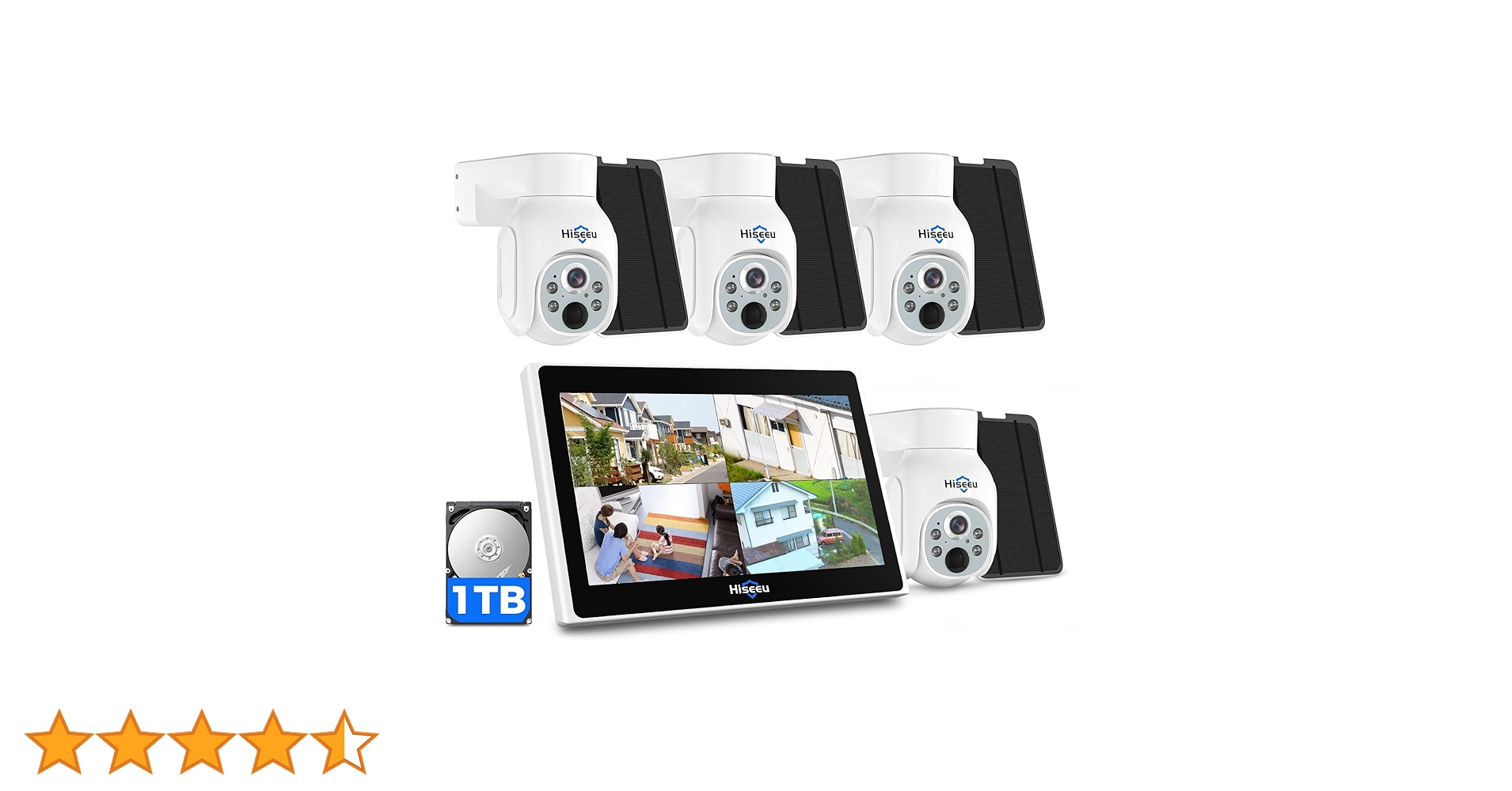 Amazon.co.jp: 【400万画素・電源不要】防犯対策助成金あり Hiseeu